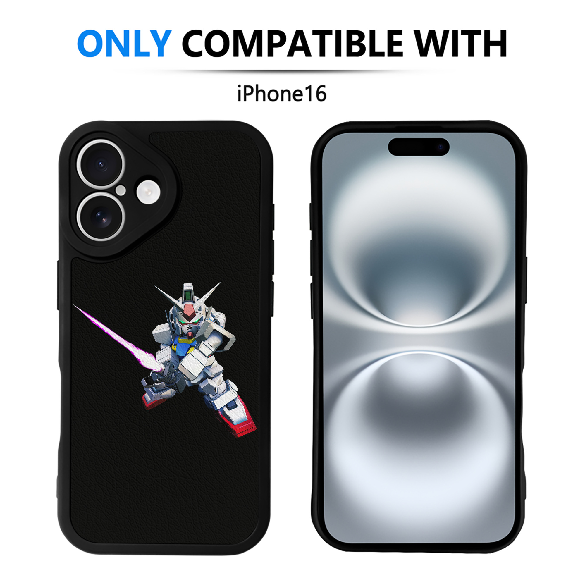 （画像用） 機動戦士ガンダム Mobile Suit Gundam 【iPhone 16シリーズ対応】シリコンスマホケース（レザー調） 材質：シリコン
